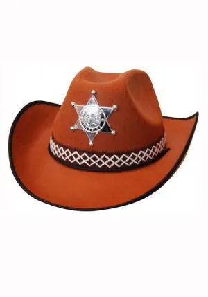Western Cowboy Sheriff Brown Costume Hat