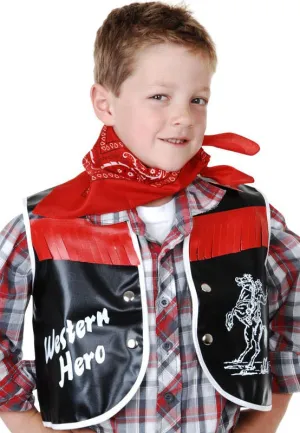 Western Hero Boys Cowboy Vest and Bandana Set