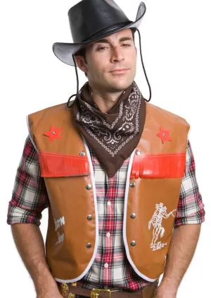 Western Hero Brown Cowboy Vest and Bandana Set
