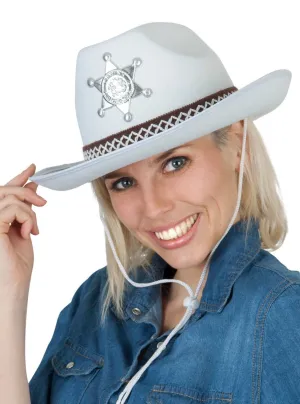 Western Sheriff Adults White Cowboy Hat