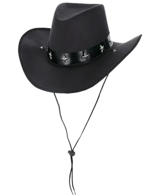 Western Star Mens Black Cowboy Costume Hat
