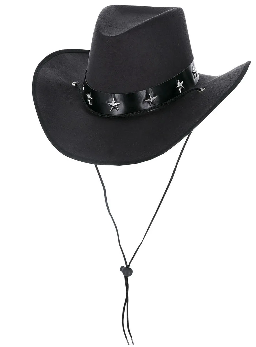 Western Star Mens Black Cowboy Costume Hat