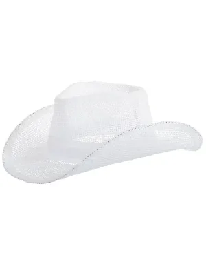 Western White Hessian Adults Cowboy Hat