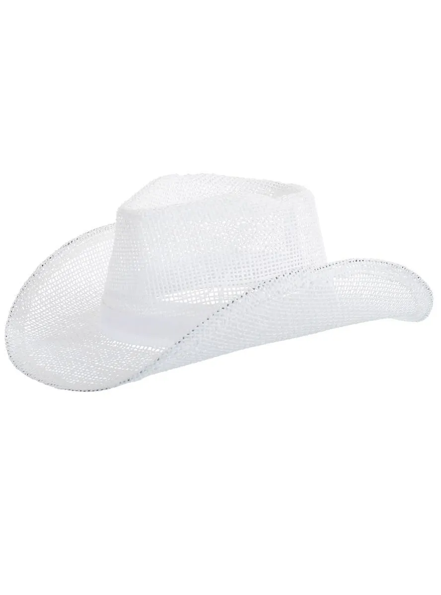 Western White Hessian Adults Cowboy Hat