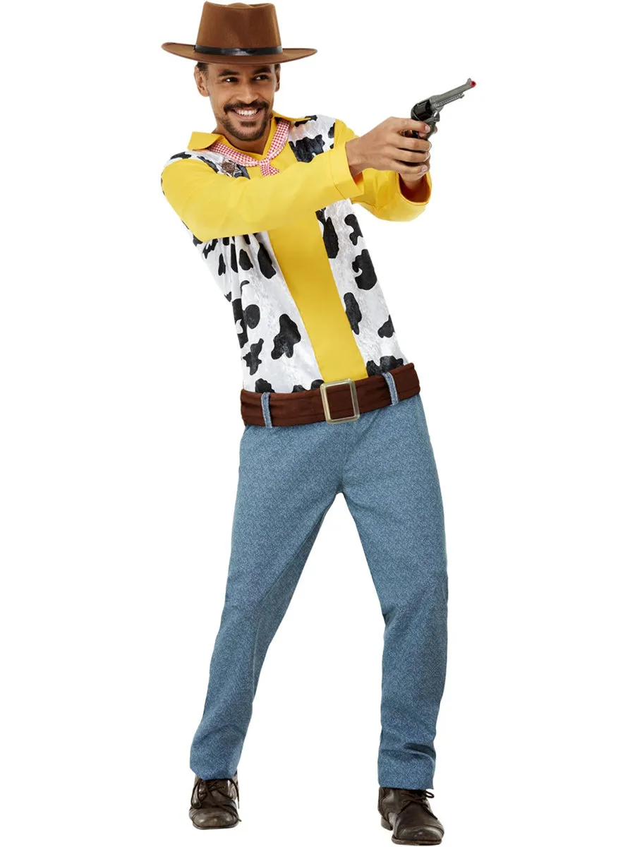 Western Woody Yellow And Blue Mens Cowboy Costume
