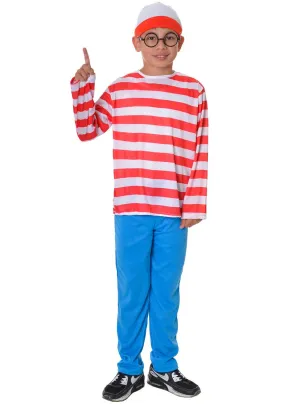 Where's Wally Red White and Blue Boys Book Week Costume