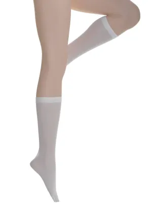 White Knee High Opaque Womens Stockings