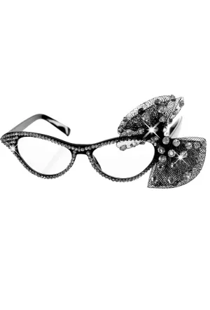 White Rhinestone Dame Edna Novelty Costume Glasses