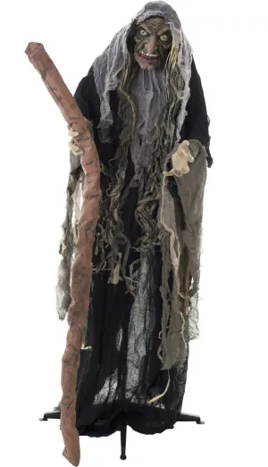 Wicked Old Hag Animated Standing Halloween Decoration