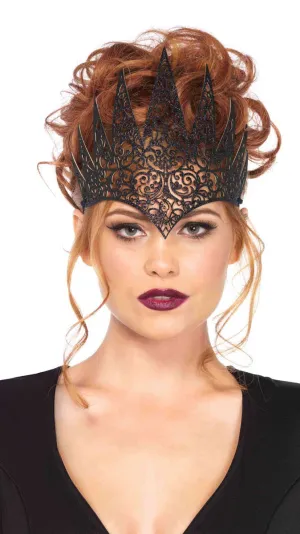 Wicked Queen Black Filigree Costume Crown