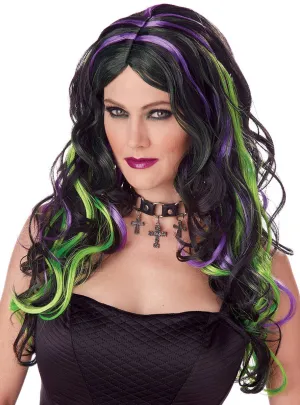 Wicked Witch Black and Green Halloween Wig