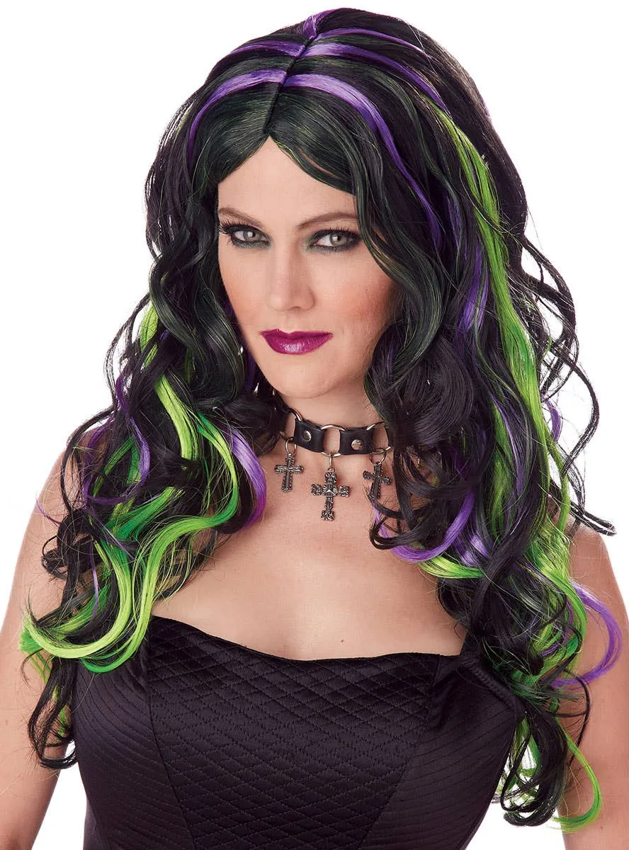 Wicked Witch Black and Green Halloween Wig