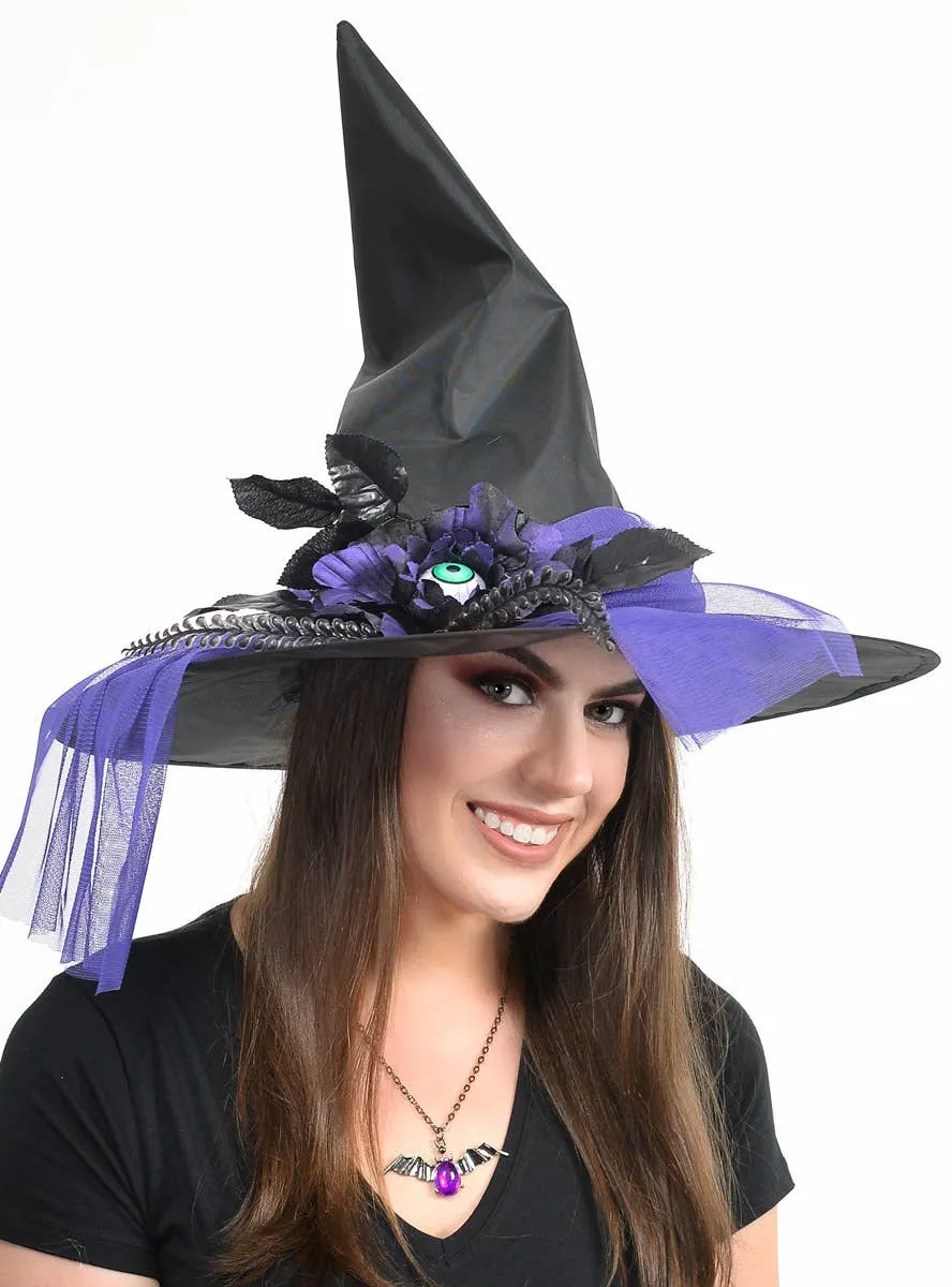 Wicked Witch Purple and Black Halloween Costume Hat