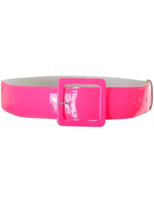 Wide Neon Pink 1980s Belt Costume Accessory