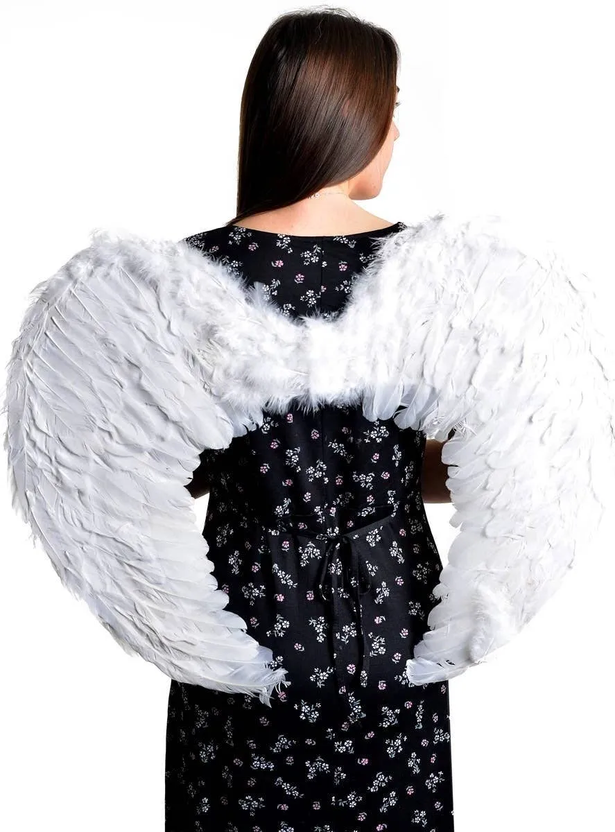 Wide White Feather 80cm Angel Costume Wings