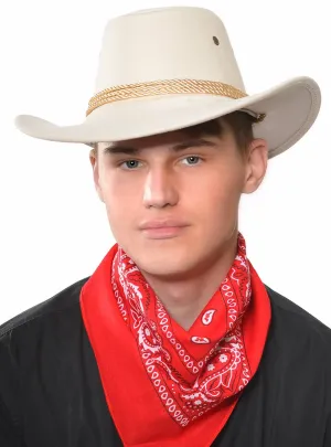 Wild West Beige Faux Suede Cowboy Costume Hat