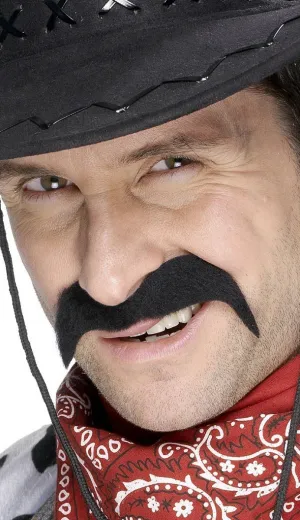 Wild West Black Cowboy Sheriff Costume Moustache