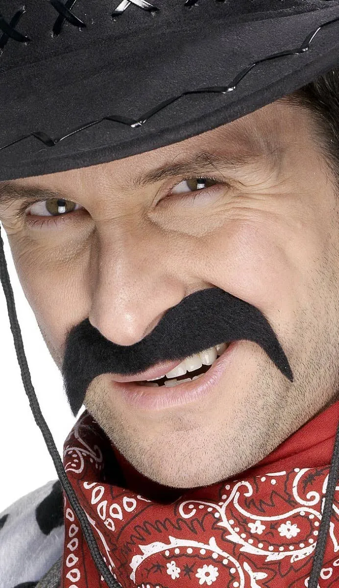 Wild West Black Cowboy Sheriff Costume Moustache