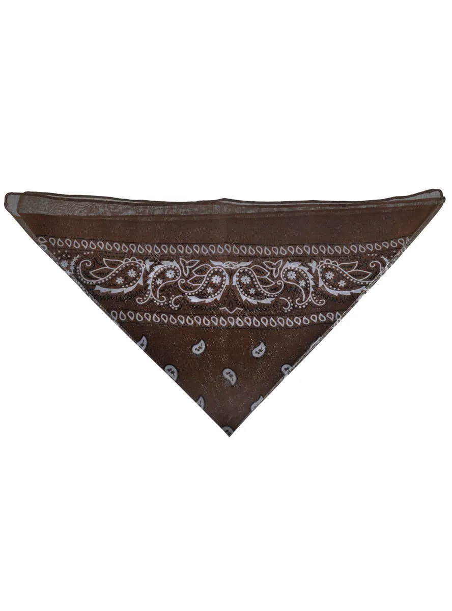 Wild West Cowboy Brown Bandana Accessory