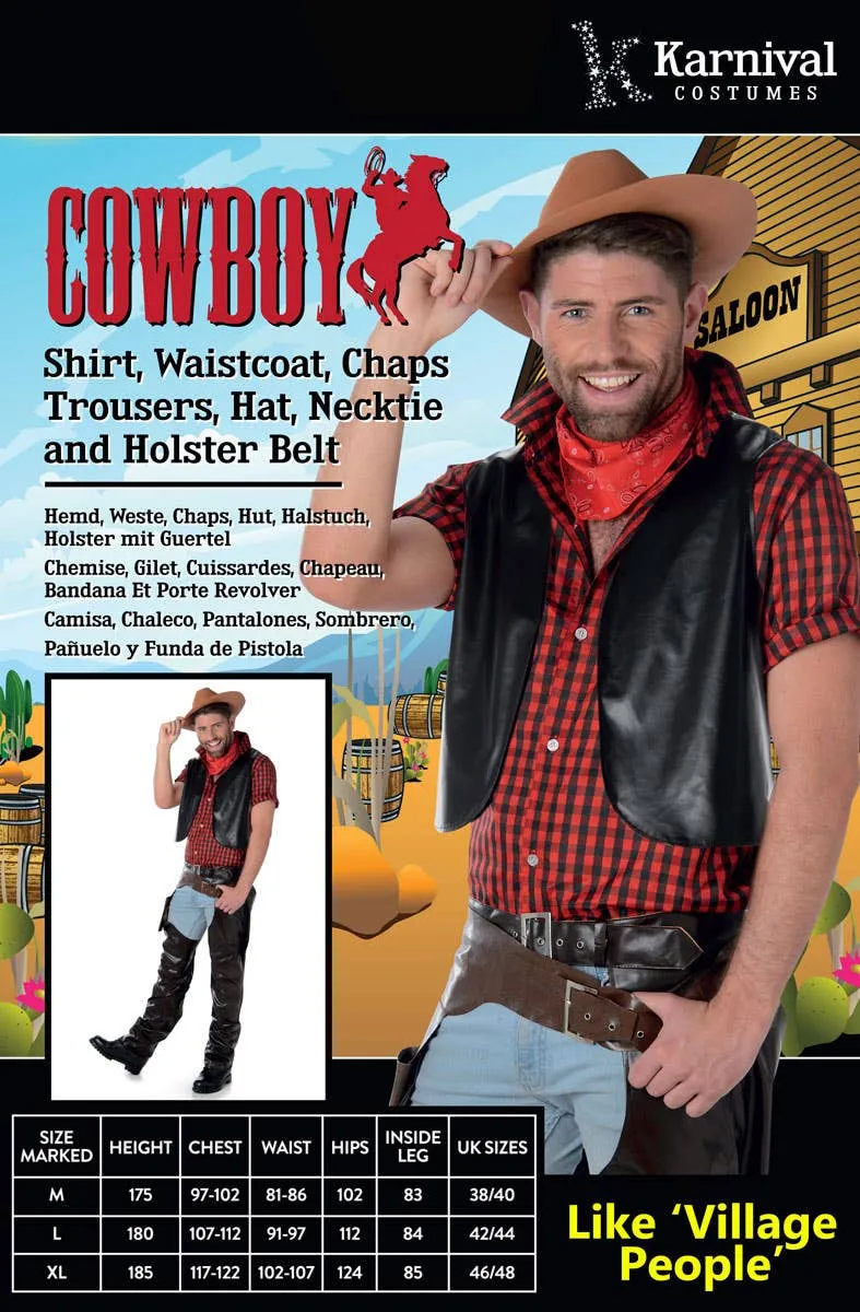 Wild West Cowboy Mens Fancy Dress Costume
