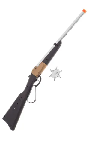 Wild West Cowboy Rifle and Badge Costume Weapon