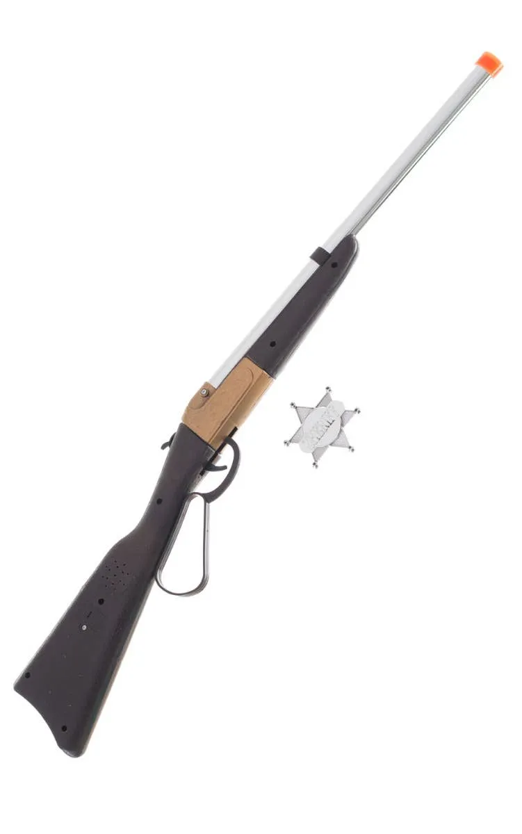 Wild West Cowboy Rifle and Badge Costume Weapon
