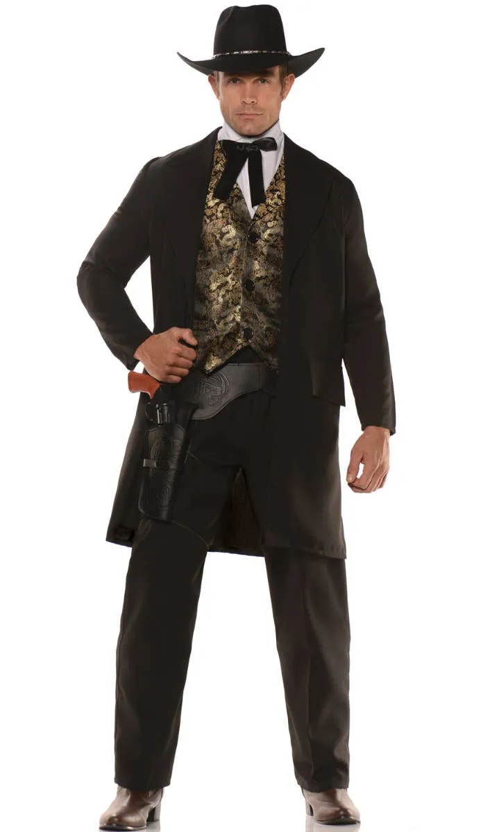 Wild West Gambler Mens Cowboy Fancy Dress Costume
