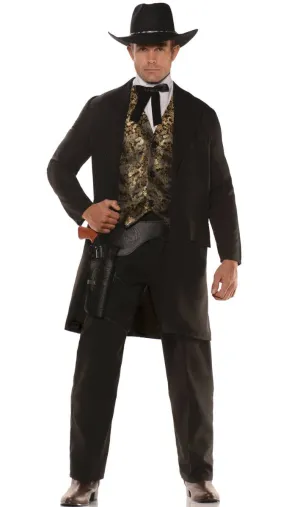 Wild West Gambler Mens Cowboy Fancy Dress Costume
