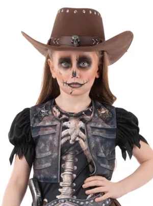 Wild West Kids Brown Skeleton Cowboy Hat