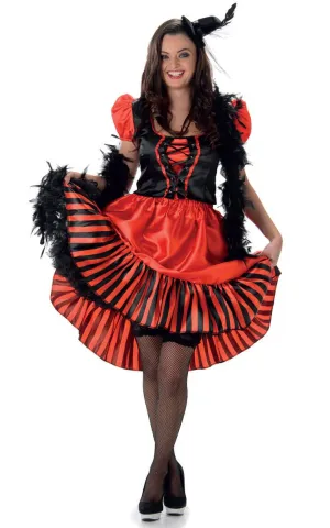 Wild West Red Saloon Girl Womens Costume