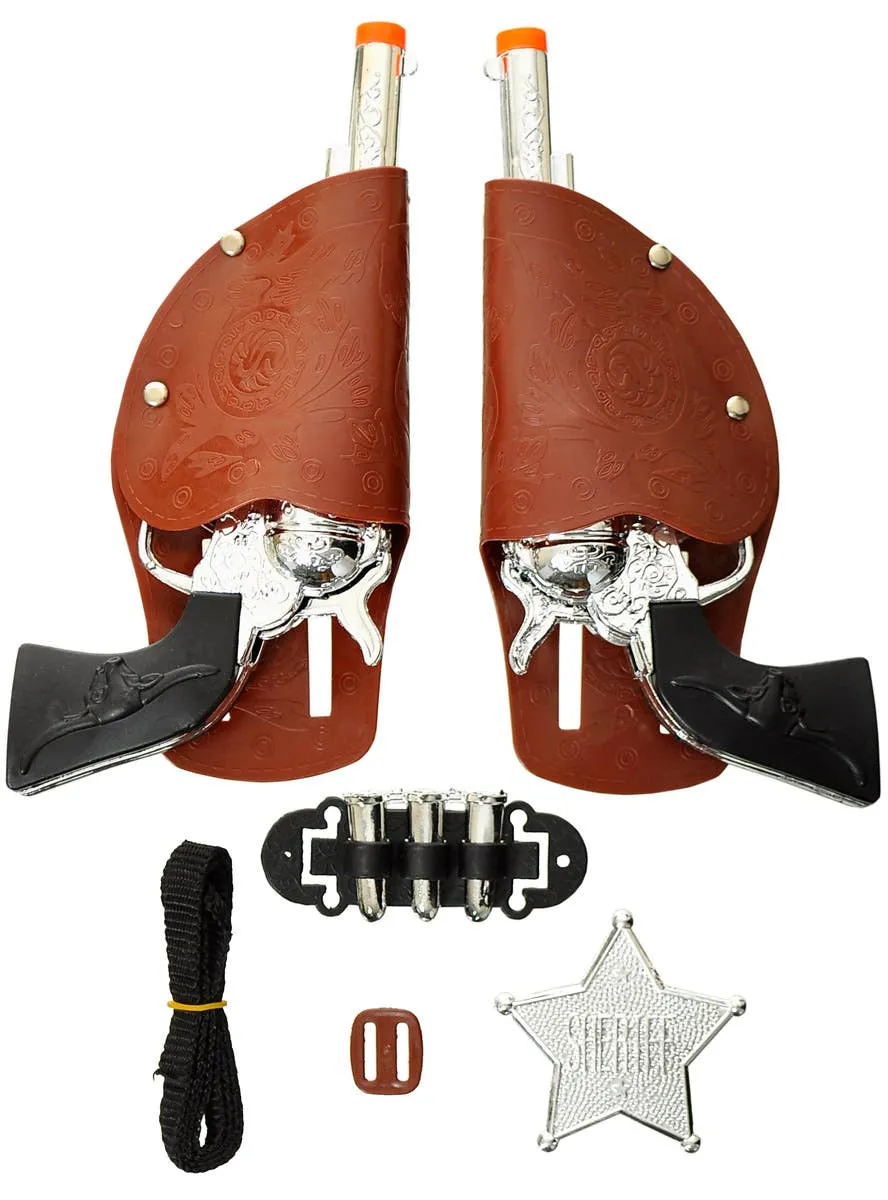 Wild West Sheriff Gun and Holsters Costume Weapon Set