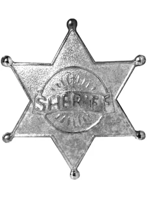 Wild West Sheriff Silver Badge Costume Accessory