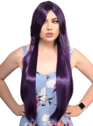 Willow Dark Purple Womens Long Straight Costume Wig