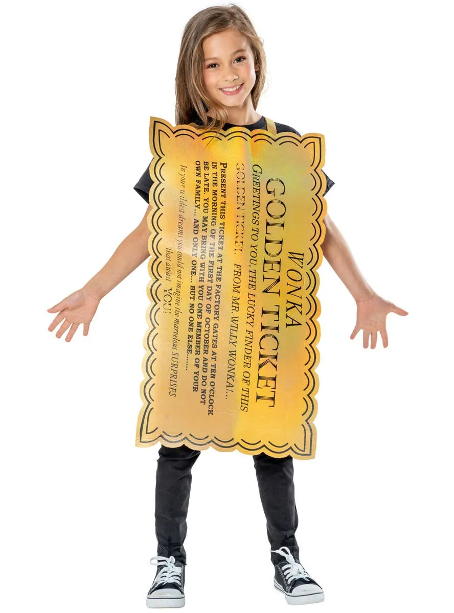 Willy Wonka Golden Ticket Kids Book Week Costume