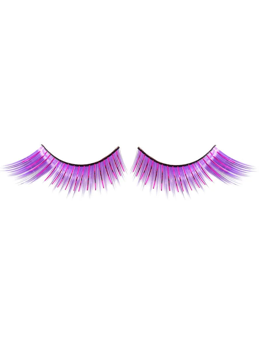 Winged Purple False Eyelashes with Tinsel Highlights