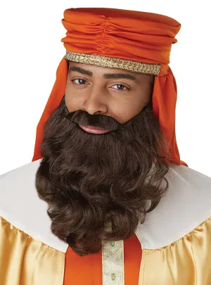 Wise Man Mens Brown Beard and Moustache Set