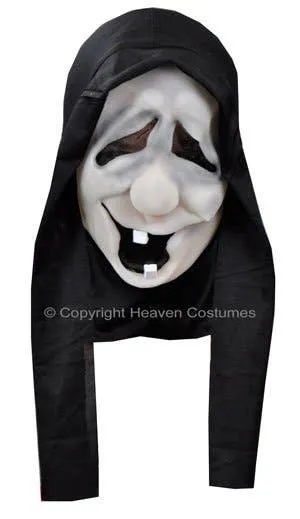 Witch Face Halloween Mask with Black Hood