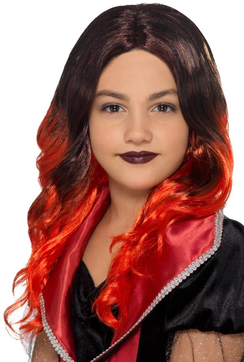 Witch Red Girls Curly Halloween Costume Wig
