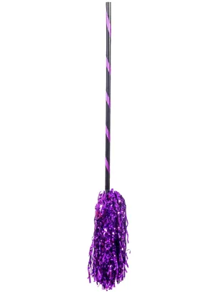 Witches Purple and Black Broomstick Kids Halloween Accessory