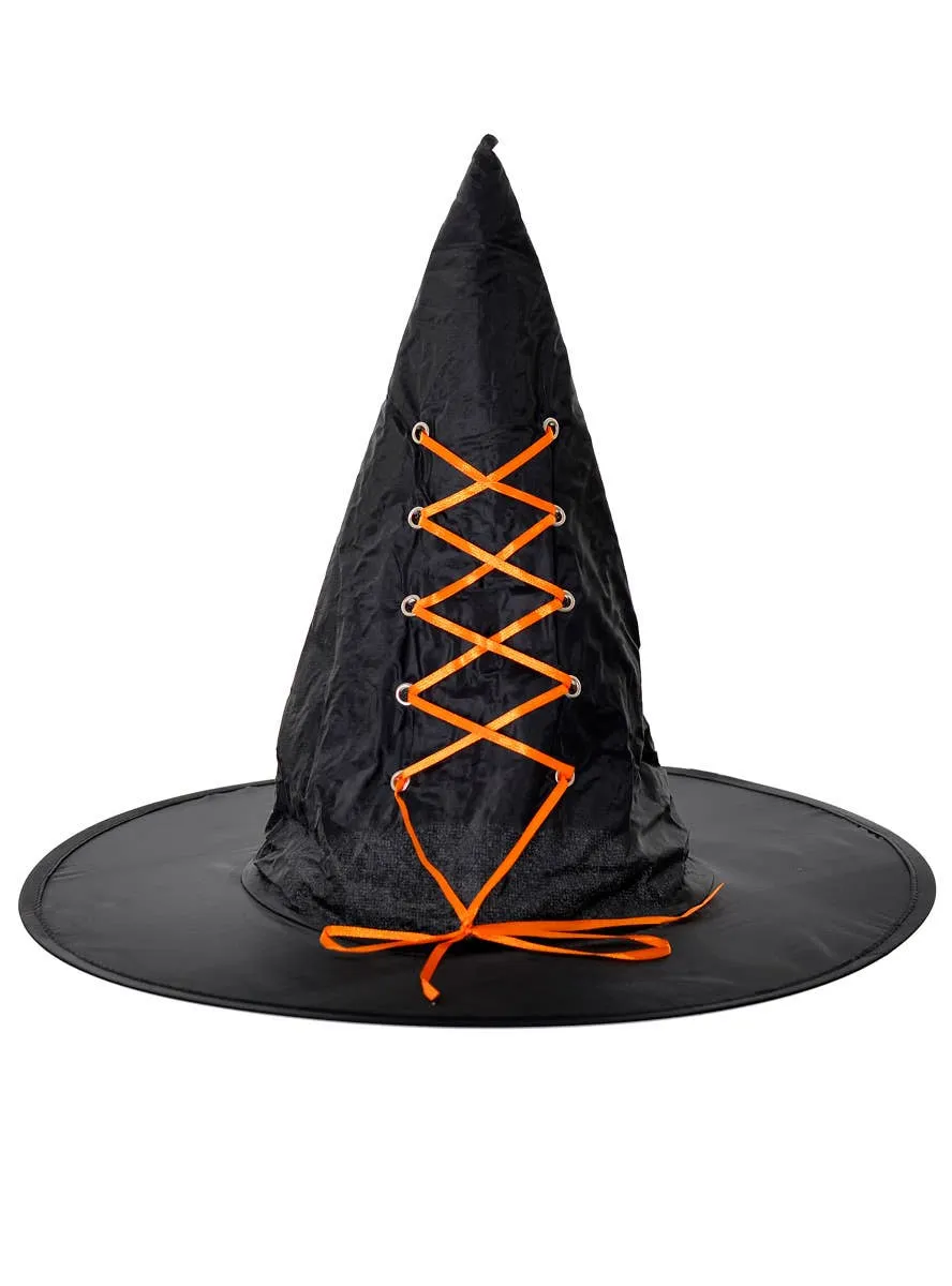 Witching Hour Black and Orange Witch Costume Hat