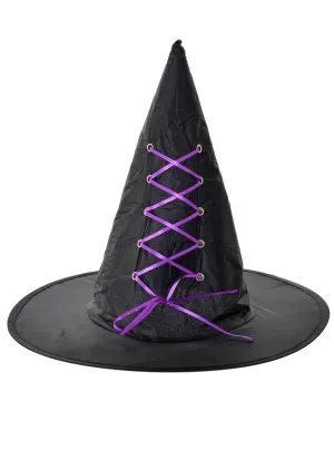 Witching Hour Black and Purple Witch Costume Hat