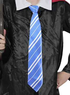 Wizard School Blue And White Striped Costume Tie