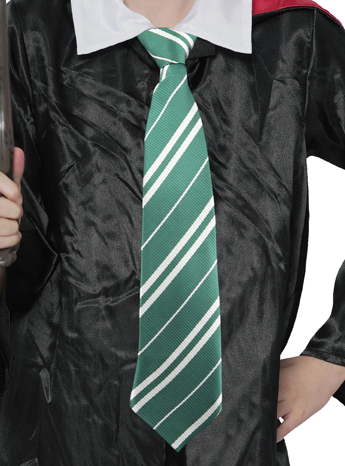 Wizard School Green And White Striped Costume Tie