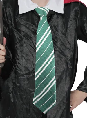 Wizard School Green And White Striped Costume Tie