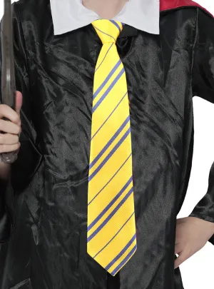 Wizard School Yellow And Black Striped Costume Tie