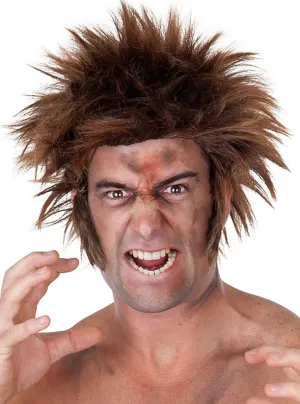 Wolf Man Werewolf Brown Costume Wig