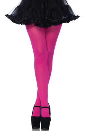 Womens Fuchsia Full Length Opaque Pantyhose