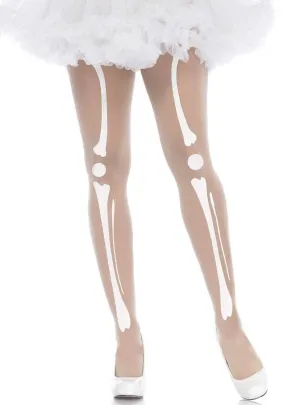 Womens Skeleton Bones Halloween Sheer Stockings