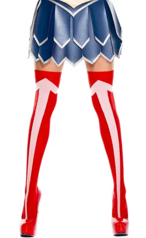 Wonder Woman Red Thigh High Stockings