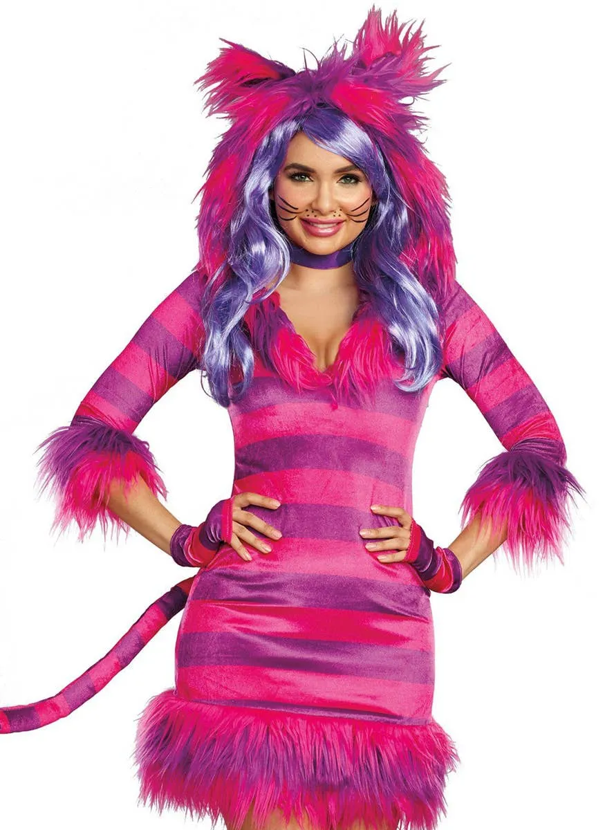 Wonderland Womens Velvet Cheshire Cat Costume